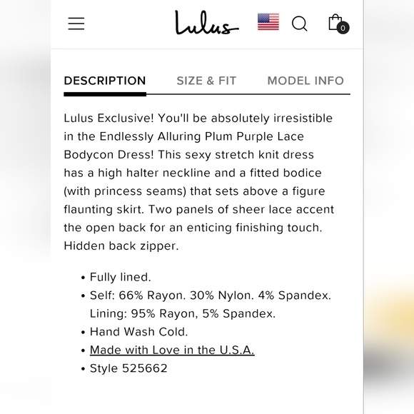 Lulu’s Endlessly Alluring Plum Purple Lace Open Back Bodycon Dress size M new - Picture 7 of 10